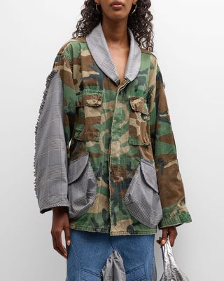 All Day All Night Camo and Plaid Utility Jacket