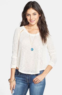 All in Favor Crochet Trim Pullover in Ivory
