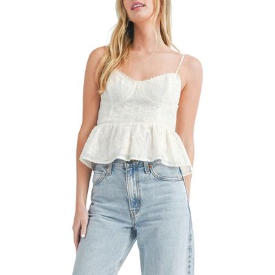 All in Favor Embroidered Bustier Camisole in Cream 