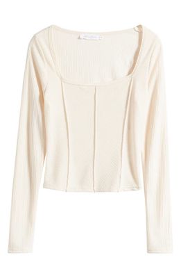 All in Favor Square Neck Long Sleeve Top in Cream