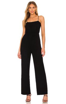 ALL THE WAYS Alice Straight Neck Jumpsuit in Black