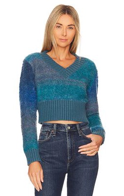 ALL THE WAYS Charlotte V Neck Sweater in Blue