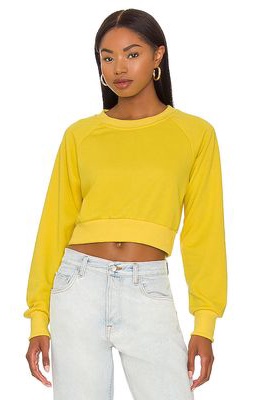 ALL THE WAYS Janelle Pullover Crop Sweater in Yellow