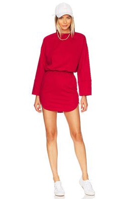 ALL THE WAYS Lana Sweatshirt Dress in Red