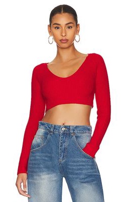 ALL THE WAYS Mina Crop Sweater in Red
