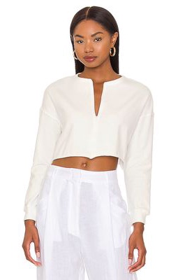 ALL THE WAYS Paislee Zip Front Top in Ivory