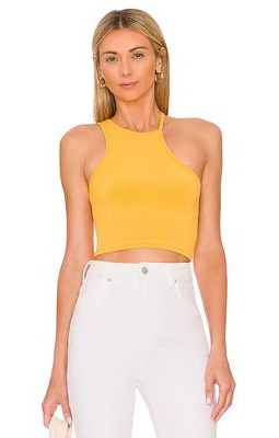ALL THE WAYS Valentina Asymmetrical Tank Top in Yellow