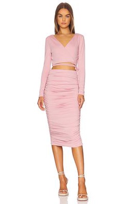ALL THE WAYS Valerie Midi Skirt Set in Pink