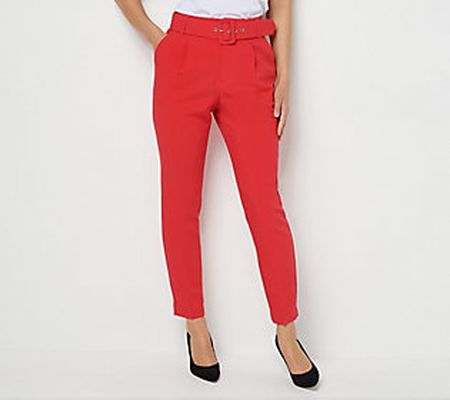 All Worthy Hunter McGrady Petite Ankle Pants with Belt