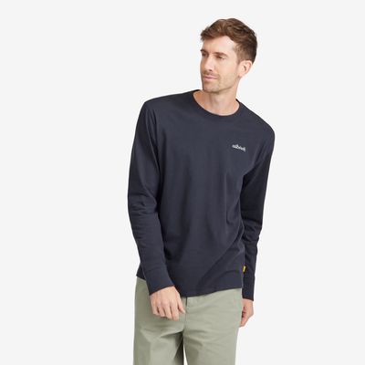 Allbirds Men's Allgood Organic Cotton Long Sleeve Tee, Logo - Natural Black