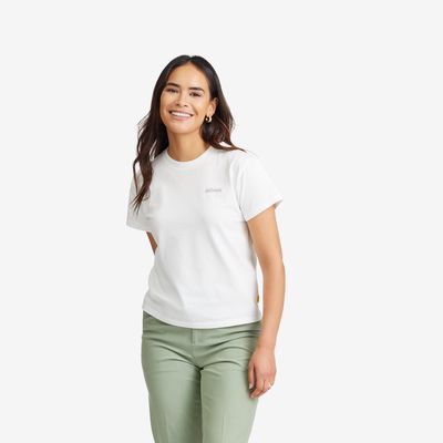 Allbirds Women's Allgood Organic Cotton Tee, Logo - Blizzard