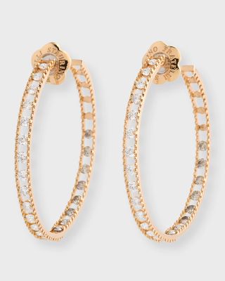 Allegra 18K Rose Gold Oval Hoop Earrings with Diamonds