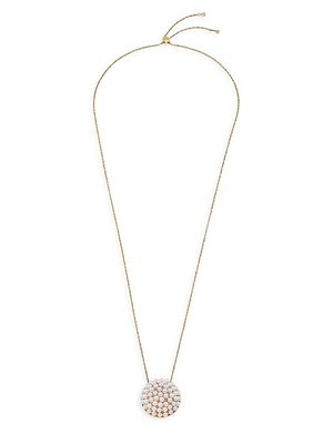 Allegra Faux-Pearl & Goldplated Steel Pendant Necklace - White
