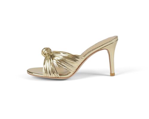 Allegra James Women's Marly Knot Sandal Heel in Gold