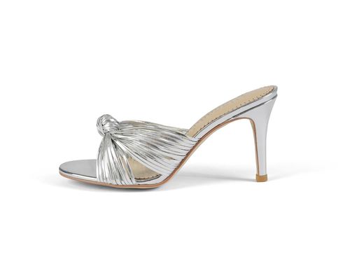 Allegra James Women's Marly Knot Sandal Heel in Silver