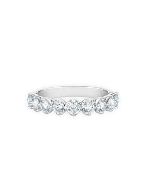 Allegria Diamond & Platinum Half Band Ring - White - Size 6 - White - Size 6