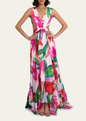 Allegro Cutout Floral Maxi Dress