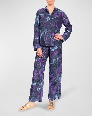 Allison/Angela Button-Down Cotton Pajama Set