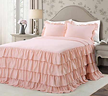 Allison Ruffle Skirt 3-Piece Full Bedspread by Lush Decor