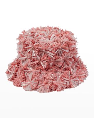 Allover Confetti Straw Bucket Hat