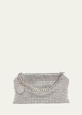 Allover Embellished Mesh Clutch Bag