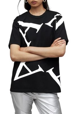 AllSaints A Star Graphic T-Shirt in Black/White