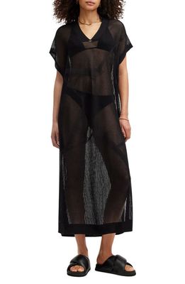 AllSaints A Star Mesh Dress in Black 