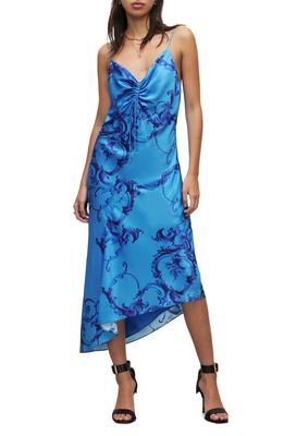 AllSaints Alexia Isabella Midi Dress in Cobalt Blue