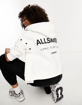 AllSaints Amphia Underground hoodie in white