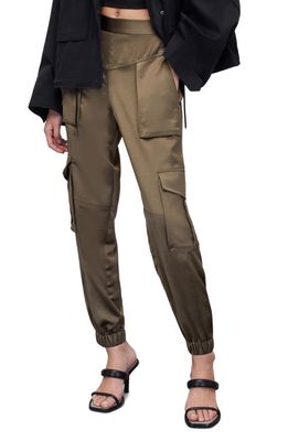 AllSaints Astarte Tapered Cargo Trousers in Olive Night Green