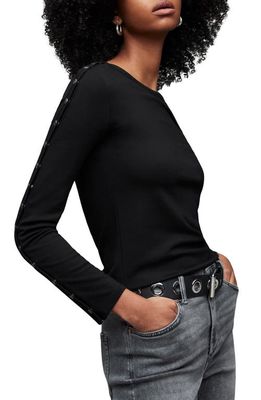 AllSaints Ava Long Sleeve Top in Black