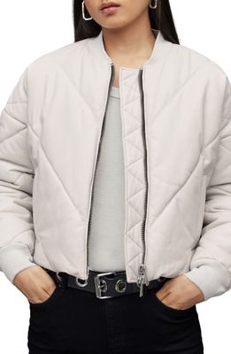 AllSaints Bailey Leather Puffer Jacket in White