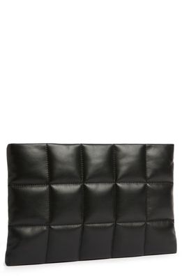 AllSaints Bettina Quilted Leather Clutch in Black