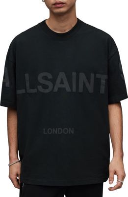 AllSaints Biggy Logo Graphic T-Shirt in Jet Black