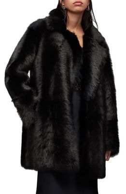 AllSaints Blythe Genuine Shearling Jacket in Black