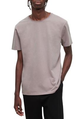 AllSaints Bodega Crewneck T-Shirt in Aster Lilac