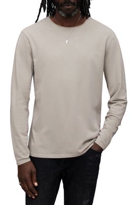 AllSaints Bodega Long Sleeve Rolled Neck T-Shirt in Sea Clay Green