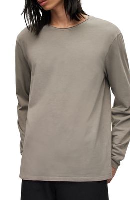 AllSaints Bodega Long Sleeve T-Shirt in Bay Leaf Taupe