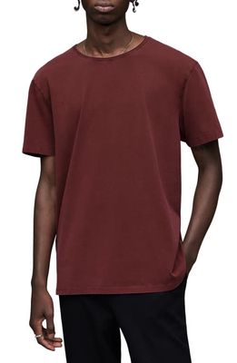 AllSaints Bodega Solid Crewneck T-Shirt in Amarone Red