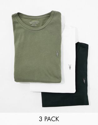 AllSaints Brace 3-pack T-shirts in multi-Gray