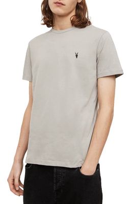 AllSaints Brace Contrast Crewneck T-Shirt in Mineral Grey