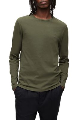 AllSaints Brace Long Sleeve Cotton T-Shirt in Aviator Green