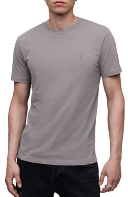AllSaints Brace Tonic Organic Cotton T-Shirt in Aluminum Grey