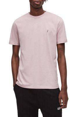 AllSaints Brace Tonic Organic Cotton T-Shirt in Faded Mauve Pink