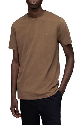 AllSaints Brace Tonic Organic Cotton T-Shirt in Russet Brown