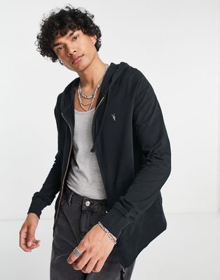 AllSaints Brace zip hoodie in black