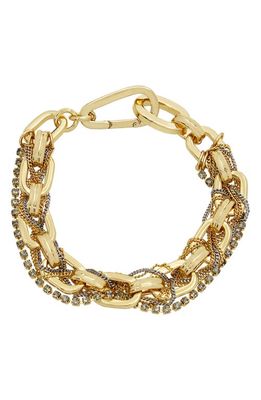 AllSaints Braided Chain Bracelet in Rhodium/Gold