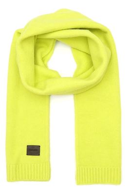 AllSaints Brushed Knit Scarf in Fluro Yellow