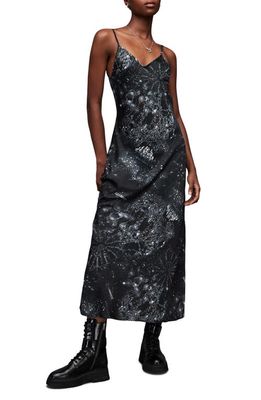 AllSaints Bryony Liza Abstract Print Dress in Black