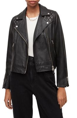 AllSaints Caden Leather Biker Jacket in Black